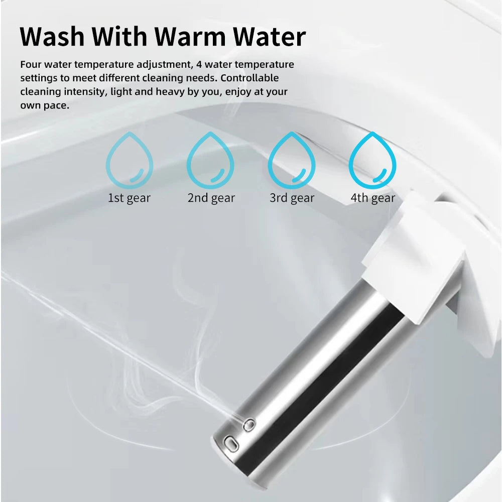 Smart Electronic Toilet Seat Cover - Wireless Remote, 3-in-1 Warm System, Water-Saving - Heated, Dry, Wash for Modern Bathroom