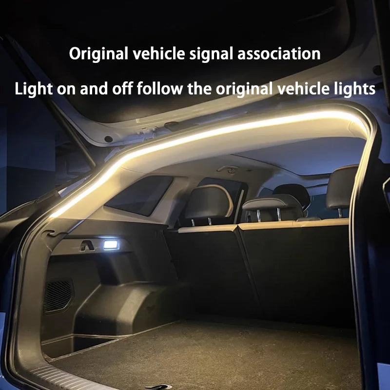 Car High Brightness Trunk Lighting Ambient Light Interior Decoration Led Wiring Free Automatic Sensing Tailgate Light Strip