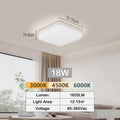 LED Ceiling Lamp 18-48W Flush Mount Fixture 3000K-6000K Daylight Modern Home Lighting for Bedroom  Living Room  Kitchen Hallway