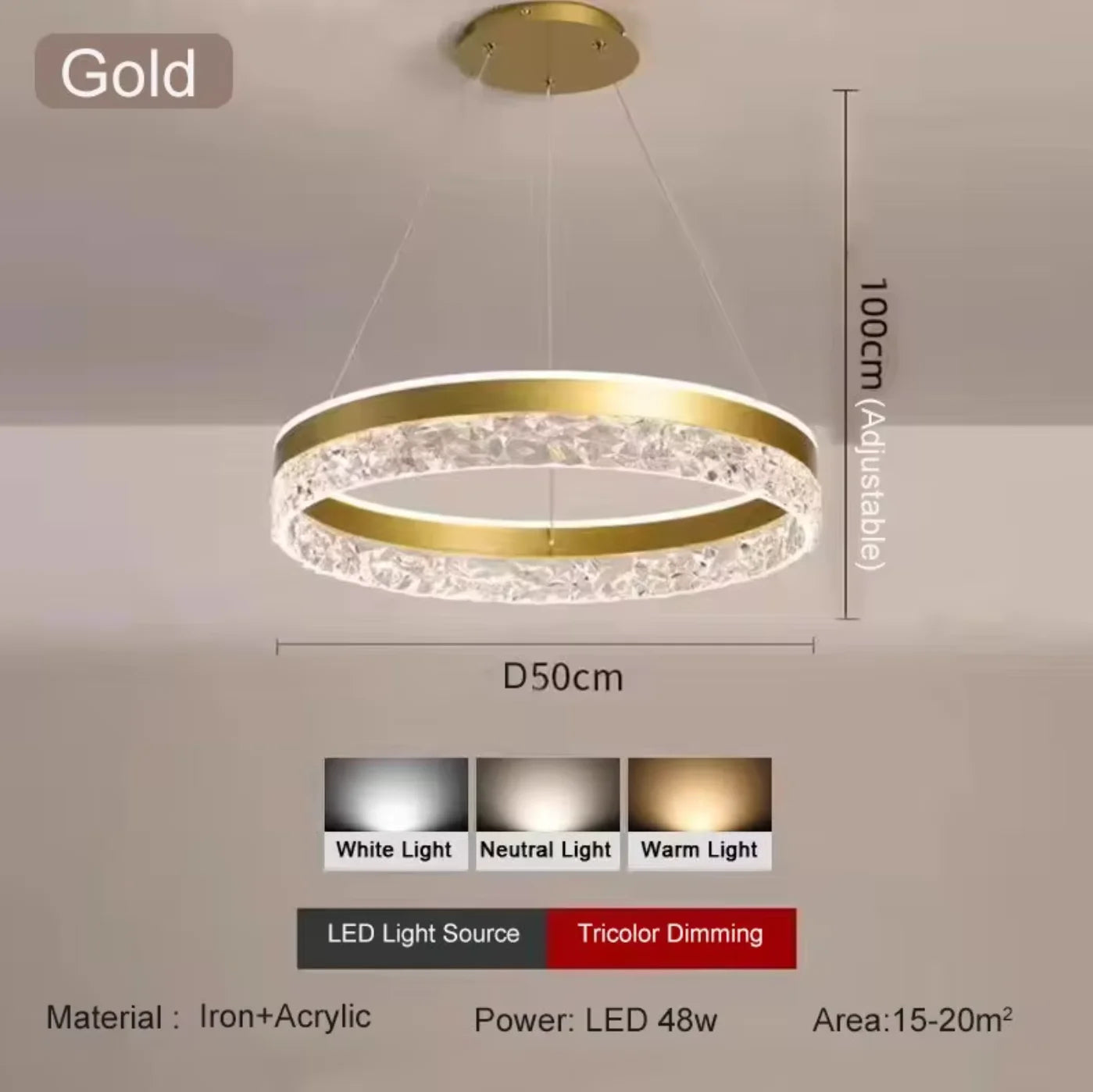 Simple Modern Ceiling Chandelier Adjustable Indoor Lighting High LED 3 Color for Living Room Dining Room Bedroom Decor Ornament