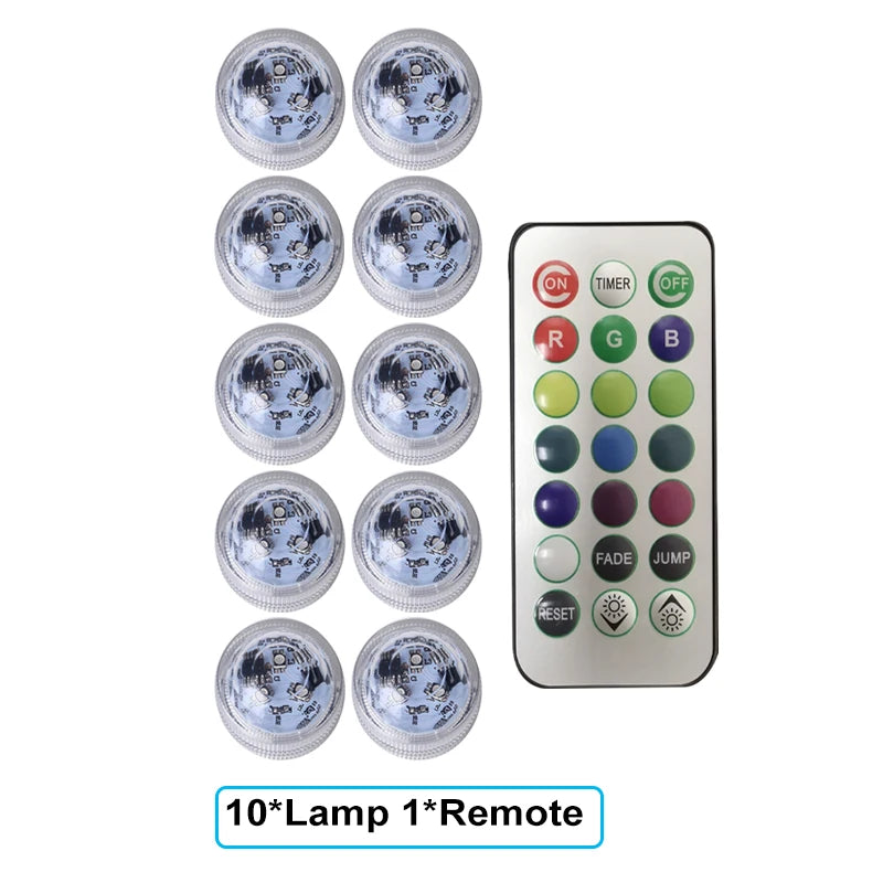 LED Car Interior Ambient Night Light Decoration Wireless Adhesive Bicycle Tail Light Auto Roof Vase Pool  Atmosphere Lamp