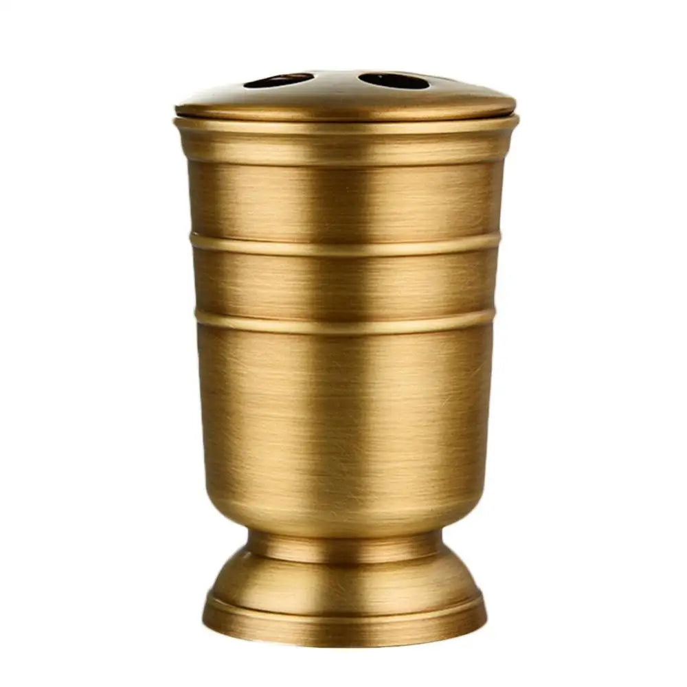 1Pc Copper Mouth Cup Soap Dispenser Dish Toothbrush Holder Home Cleaning Supply