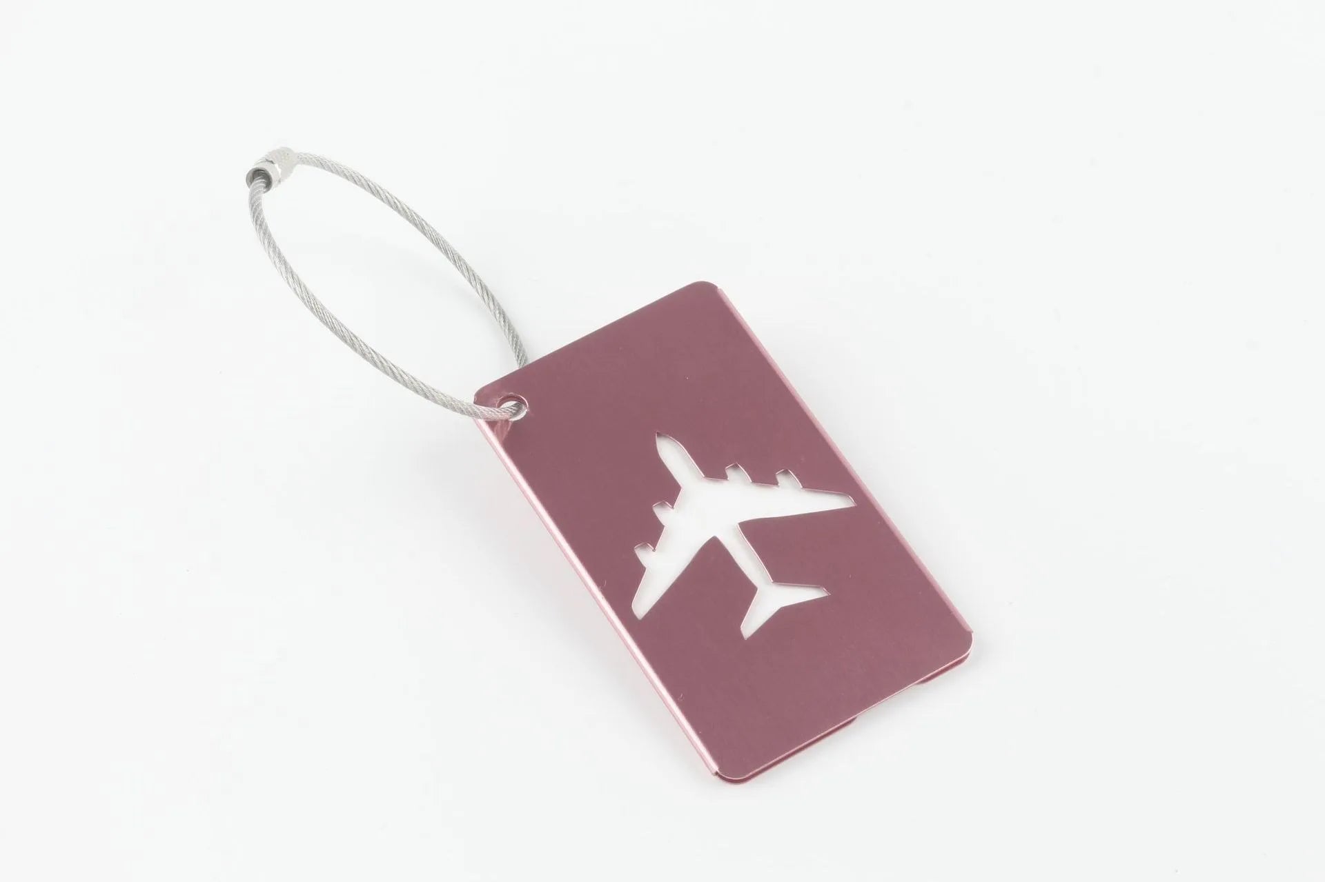 Aluminium Alloy Aircraft Luggage Tag with Name Travel Luggage Tag ID Card Anti-lost Solid Colour Travel Accessories