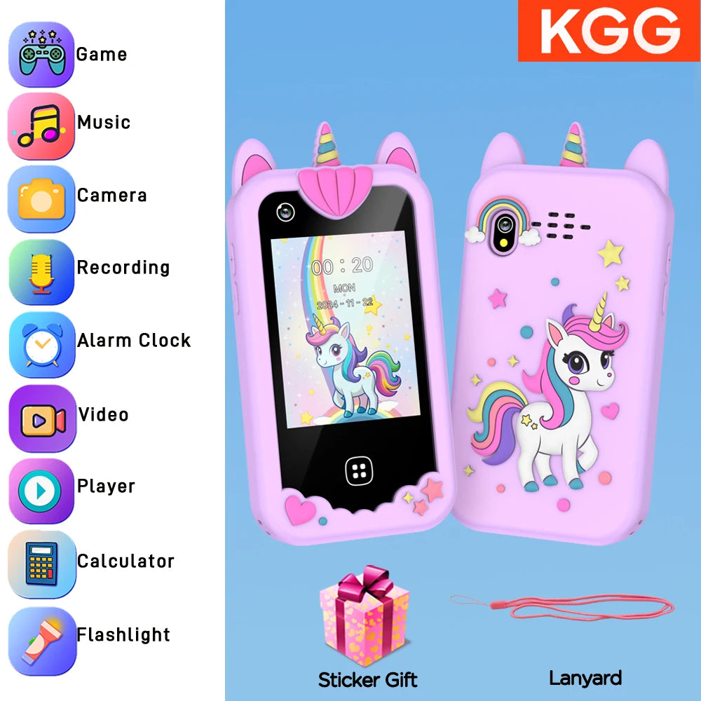 Kids Smart Phone Toy TouchScreen Unicorn Baby Mobile MP3 Music Player Digital Camera Educational Toys Girls Boys Birthday Gifts