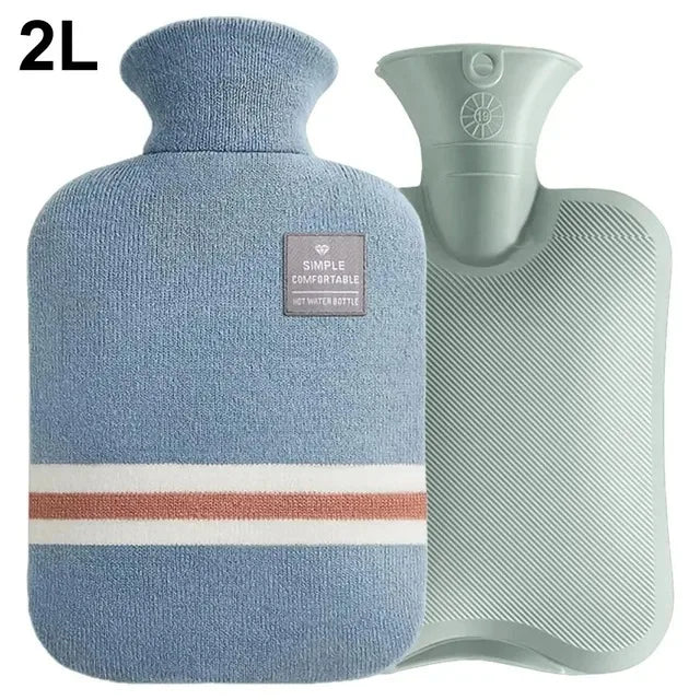Hot Water Bottle with Knitted Cover Durable 1L/2L Hot Water Bag for Pain Relief Hot Cold Therapy Hand Feet Warmer Women Gifts