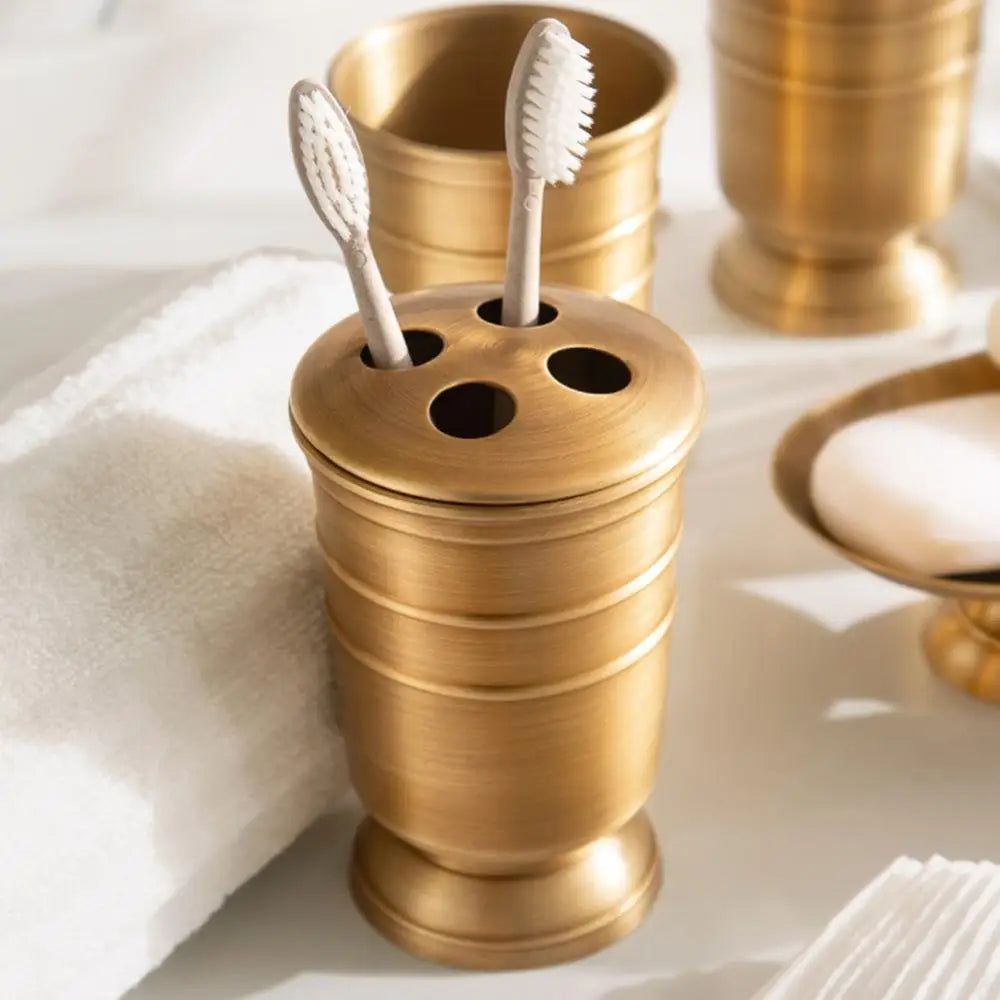 1Pc Copper Mouth Cup Soap Dispenser Dish Toothbrush Holder Home Cleaning Supply