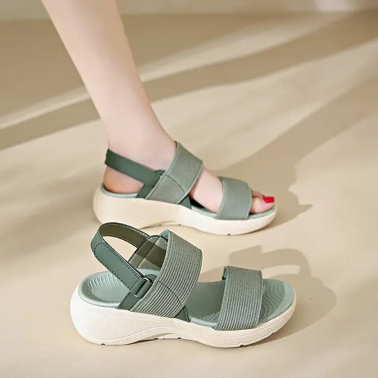 Women's Platform Sport Sandals Summer 2024 Comfortable Woman Shoes Fashionable Beach Green Sandal Black Sandalias De Mujer