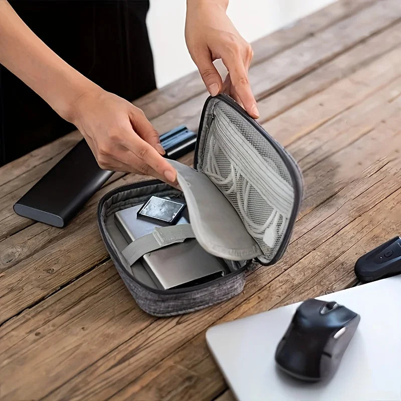 Travel Storage Bags for Cable Portable Electronics Organizer for Charger Power Bank, Zipper Electronics Accessories Case
