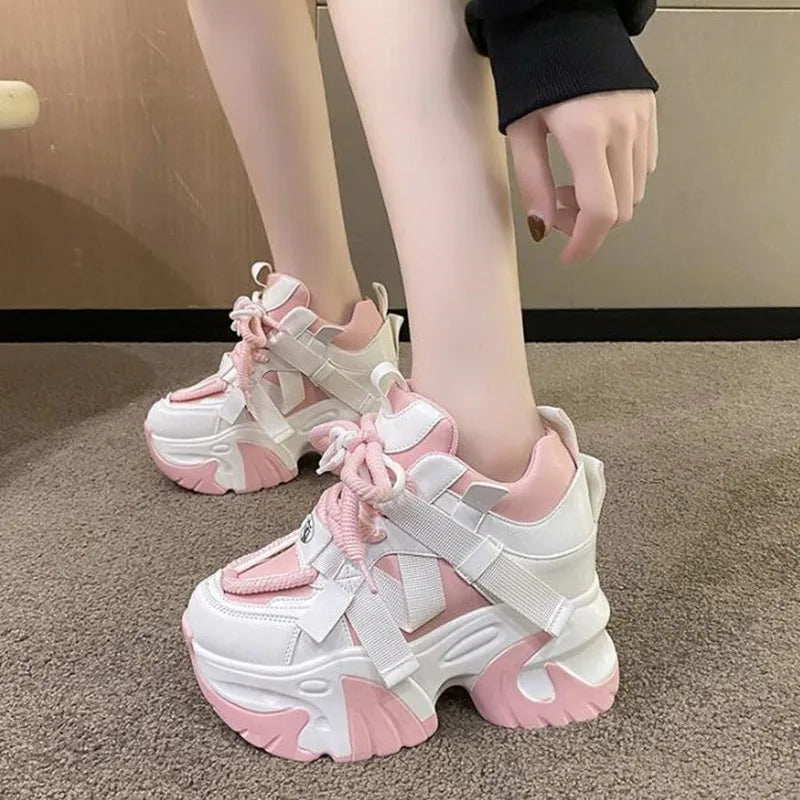 Women Sneakers Luxury Shoes 2024 Fashion Tennis Female Platform Woman-shoes Designer Trainers Thick Sole New Casual Lace-Up Shoe