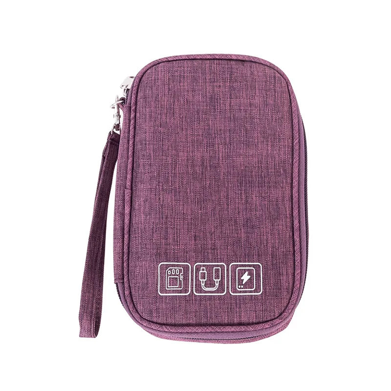 Travel Storage Bags for Cable Portable Electronics Organizer for Charger Power Bank, Zipper Electronics Accessories Case
