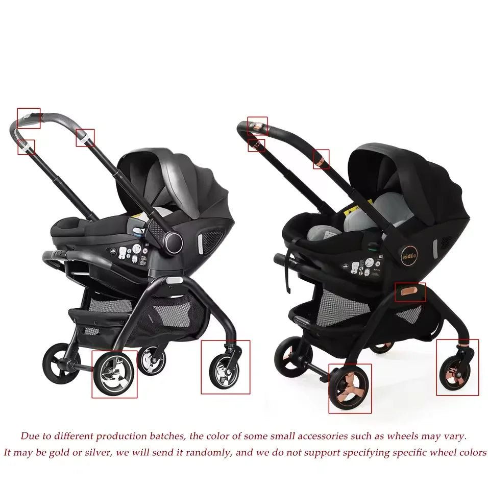 Kidilo 3-in-1 baby stroller, baby safety seat, newborn baby sleeping basket, portable 5 color choices Suitable for ages 0-1