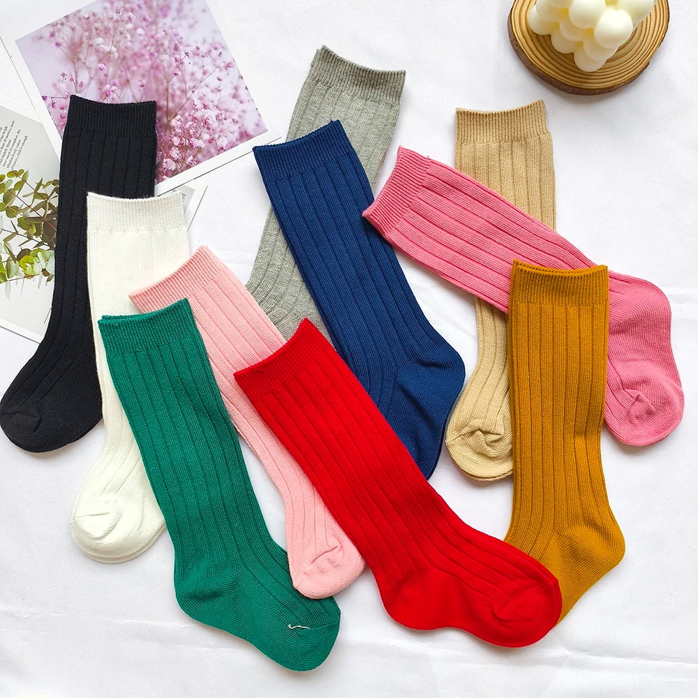 New Baby Stockings Spanish Boys And Girls Cotton Sock Long Soft Striped Children's Knee High Socks Kids School Uniform Socken