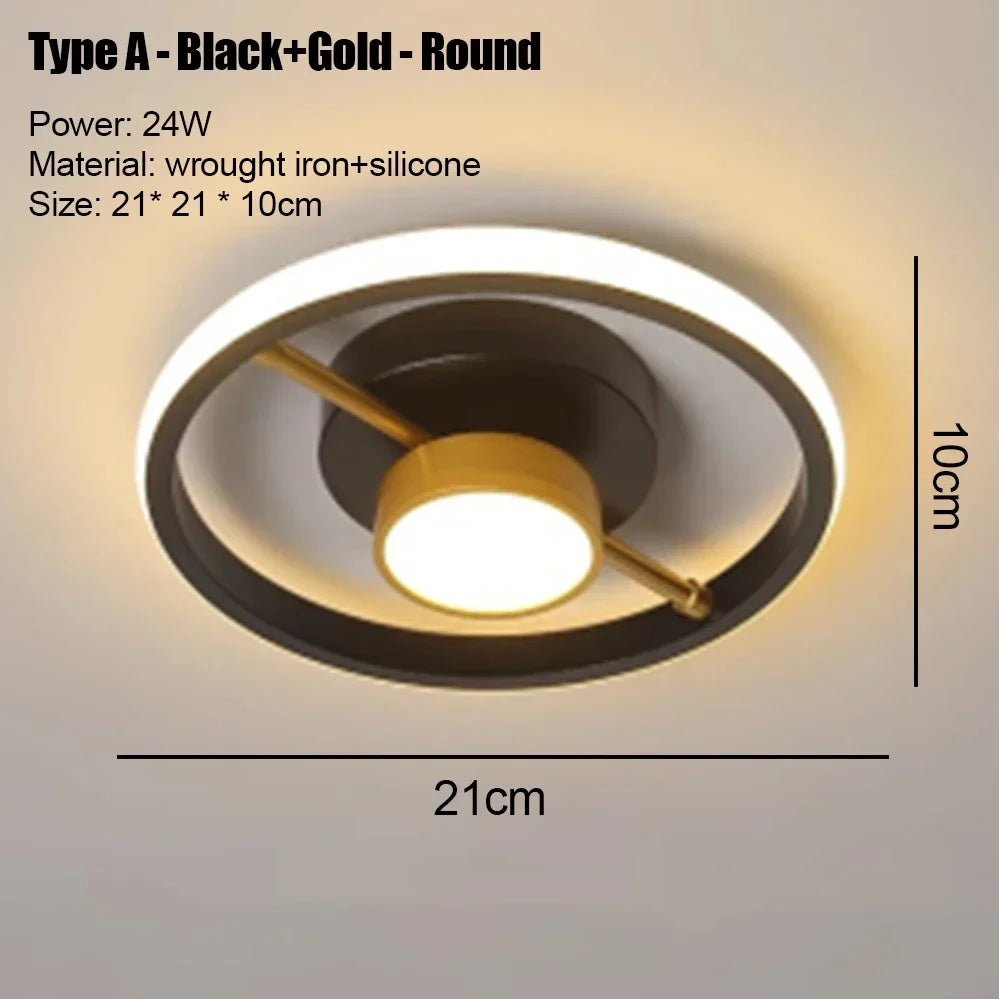 Modern LED Aisle Ceiling Lights Nodic Home Lighting Led Surface Mounted for Bedroom Living Room Corridor Light 3-color lighting