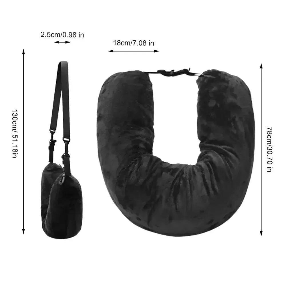 Fillable Travel Pillowcase Organizer Bag Carryable Travel Bag Airplane Cushion Travel Neck Pillow Self-filling Travel