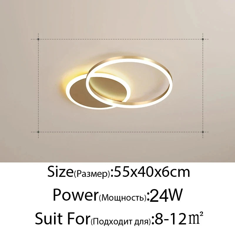 Modern Chandelier Lighting LED Indoor Ceiling Chandelier For Living Room Study Bedroom Nordic Round Rings Home Decor Chandeliers