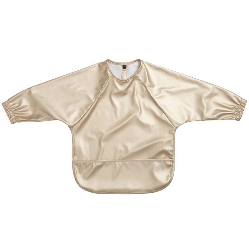 Kids Baby Feeding Bibs Waterproof Long Sleeve Apron with Pocket Toddler Burp Cloth Boys Girls Anti-dirty Art Smock Baby Stuff