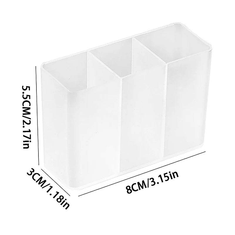 Wall Mounted 3Grids Organizer Mirror Cabinet Self-adhesive Small Objects Storage Box Eyebrow Pencil Lipstick Lip Glaze Organizer