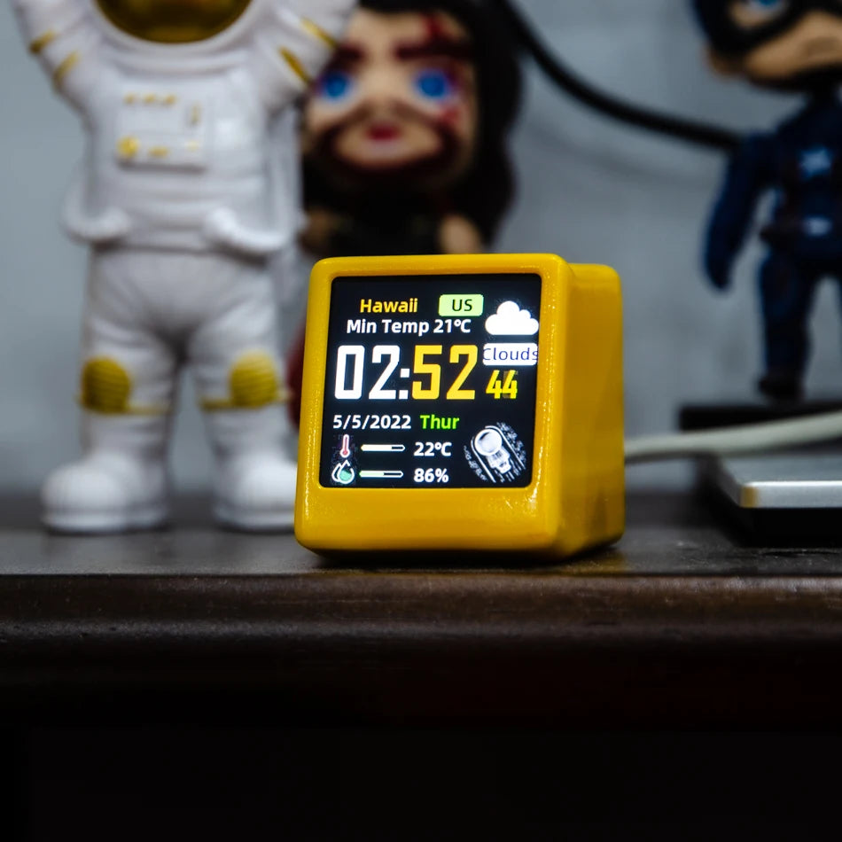 Smart Weather Station Desktop LED LCD Digital WiFi Clock Electronic Thermometer Hygrometer Sensor Outdoor