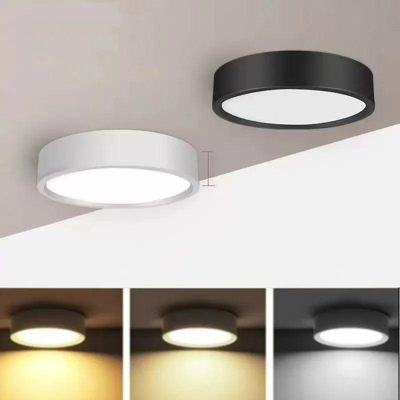 Nordic modern downlight surface mounted LED ceiling light spotlight three light color conversion LED downlight indoor lighting