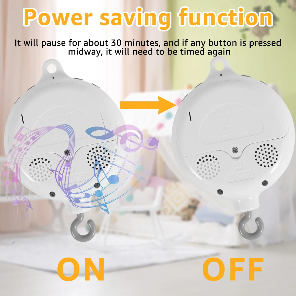 Baby Rotating Music Box ABS Baby Crib Hanging Rattle Bed Bell 3 Modes Baby Soothing Musical Toys 0-12 Months Newborn Gifts