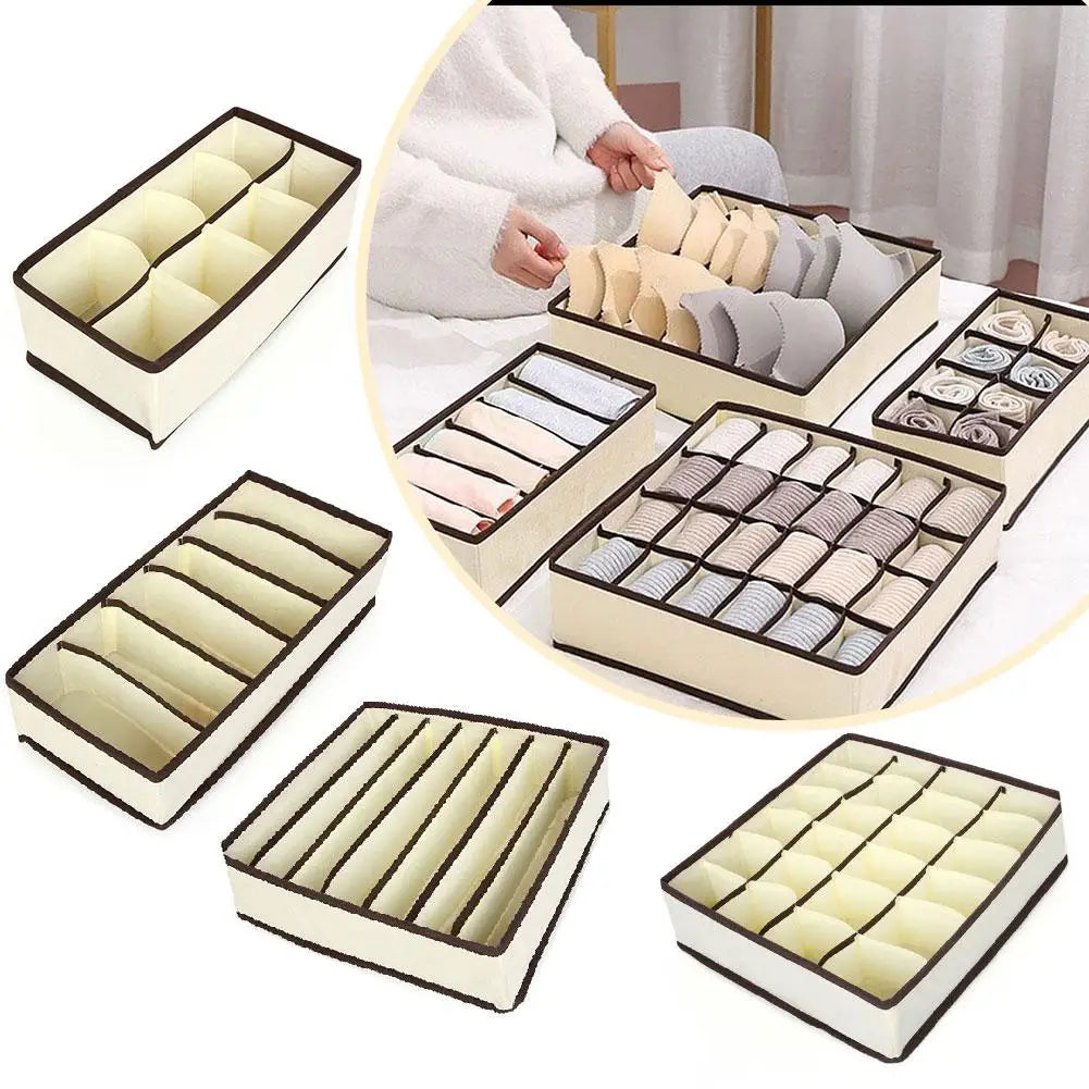 Organizer For Underwear Socks Bra Pants Foldable Closet Organizers Drawer Divider Scarf Storage Box Wardrobe Drawer Organizers