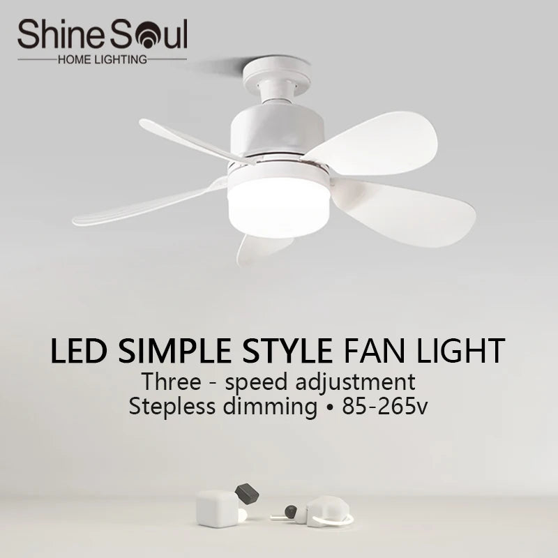 Smart 2-in-1 LED Ceiling Fan with Remote Control Dimming Lighting E27 Silent Fan Bedroom Living Room Kitchen Home Electric Fans