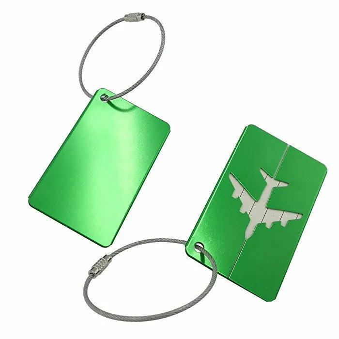 Aluminium Alloy Aircraft Luggage Tag with Name Travel Luggage Tag ID Card Anti-lost Solid Colour Travel Accessories