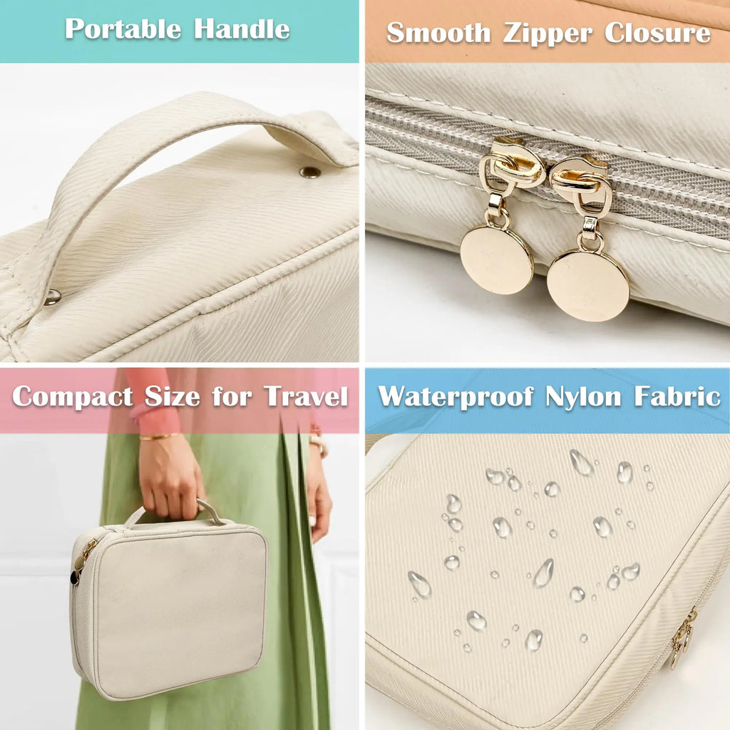 Travel Jewelry Organizer Case,Jewelry Bags Jewelry Storage Book Binder with Clear Zipper Velvet Pouch for Traveling,Earrings