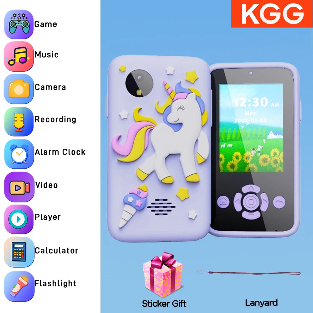 Kids Smart Phone Toy TouchScreen Unicorn Baby Mobile MP3 Music Player Digital Camera Educational Toys Girls Boys Birthday Gifts