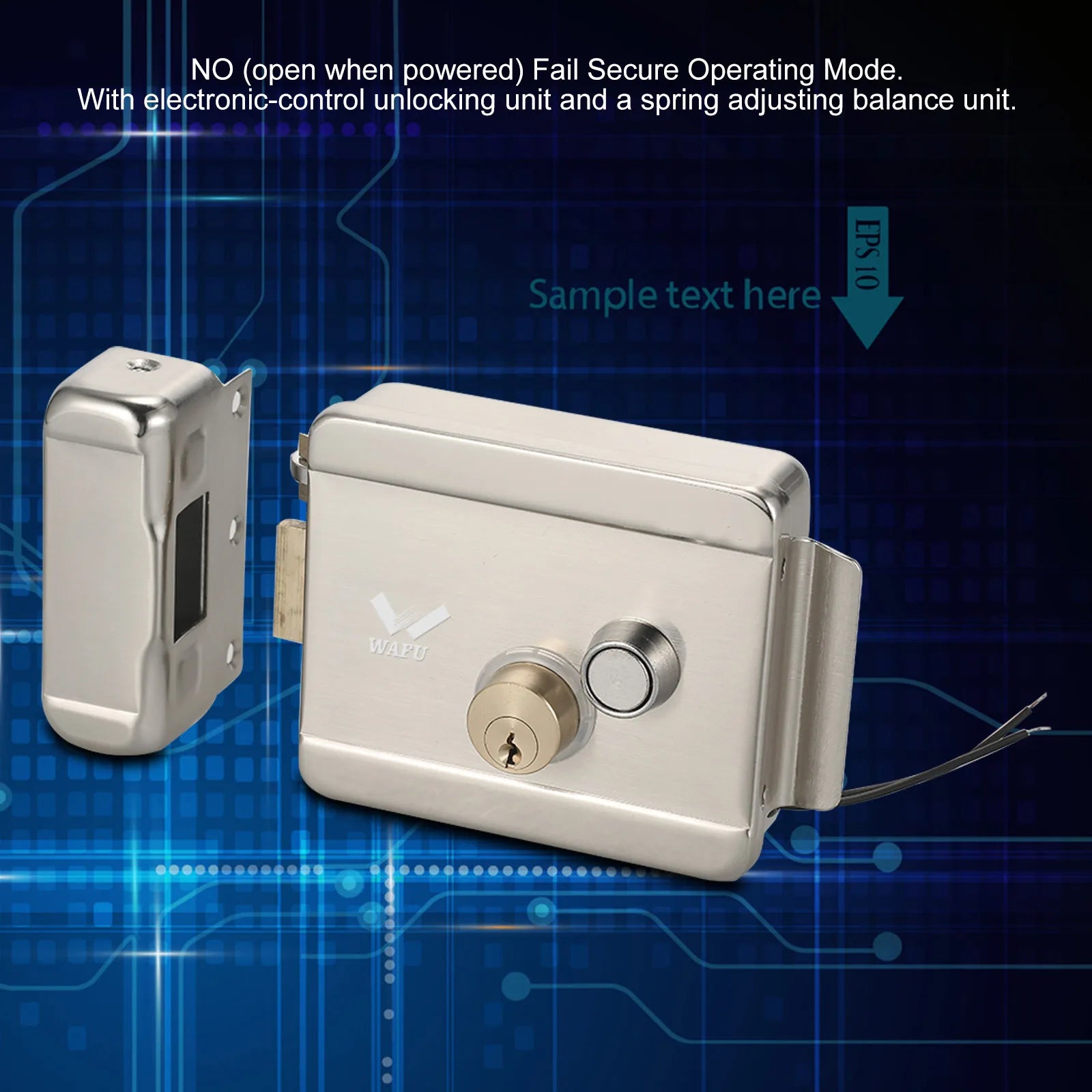 Secure Electric Metallic Lock WAFU Smart Electric Gate Door Lock Electronic Door Lock Door Access Control Tool for Home Office