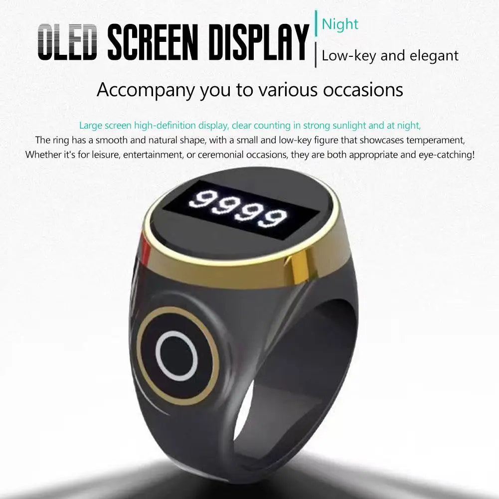 Smart Finger Counter LCD Electronic Intelligent Digital Display Waterproof Type-C Rechargeable Portable Luminous Tally Counter