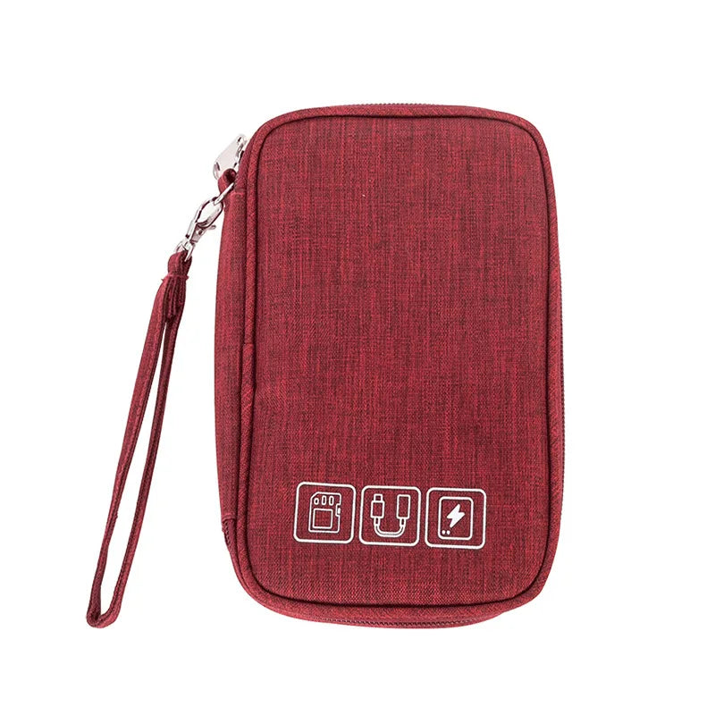 Travel Storage Bags for Cable Portable Electronics Organizer for Charger Power Bank, Zipper Electronics Accessories Case
