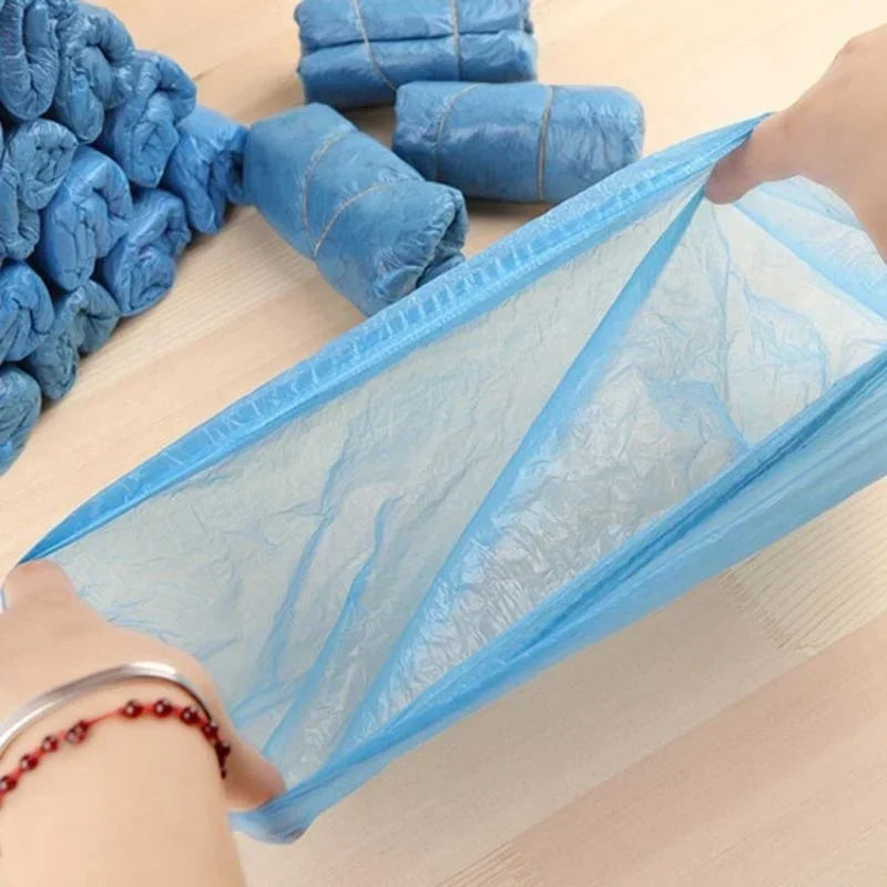 100PCS Medical Waterproof Boot Covers Plastic Disposable Shoe Dust Covers Overshoes Home Cleaning Wholesale