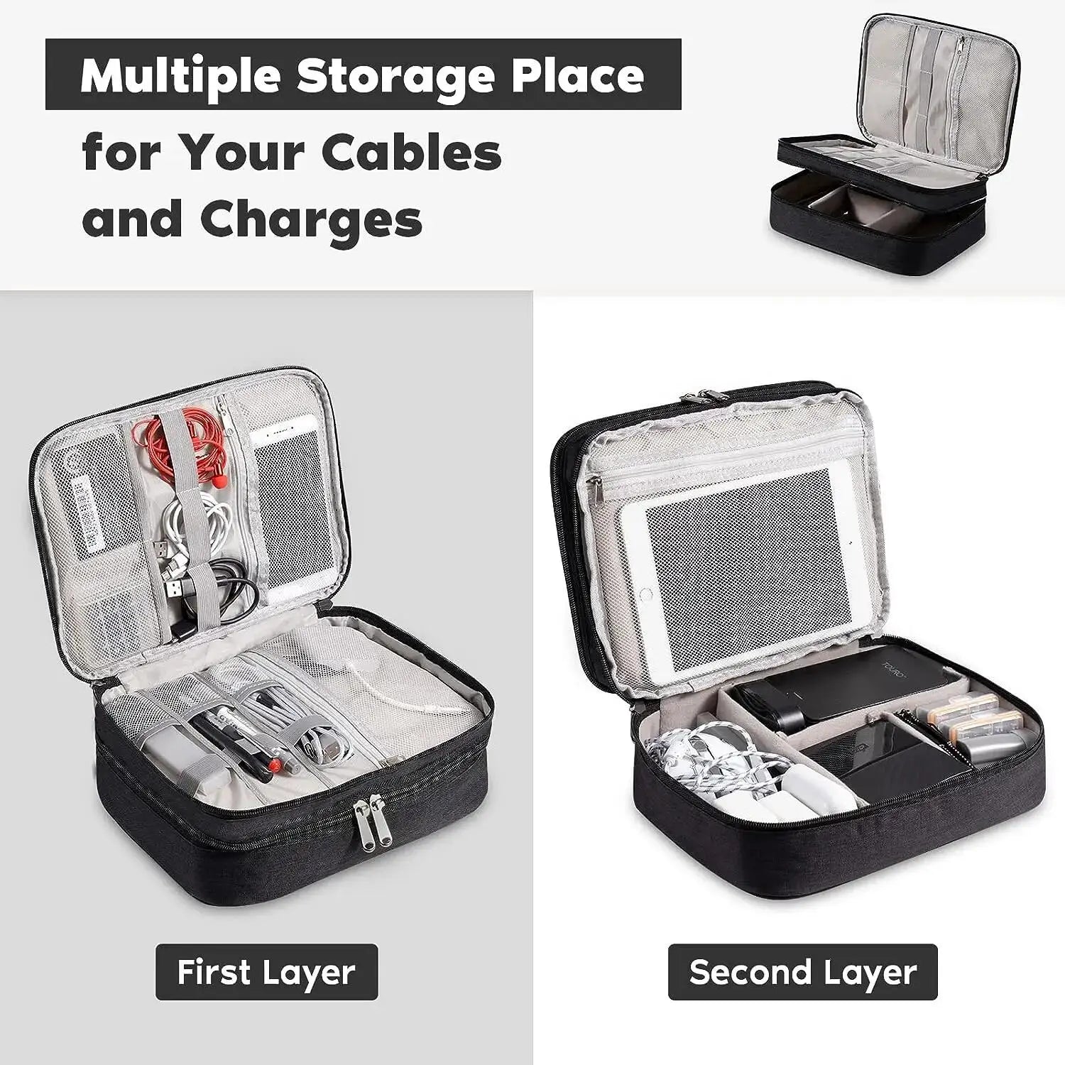 Travel Organizer Bag Cable Storage Pouch Carry Case Portable Waterproof Storage Bag Cable Charger Cord Organizer Bag Accessories