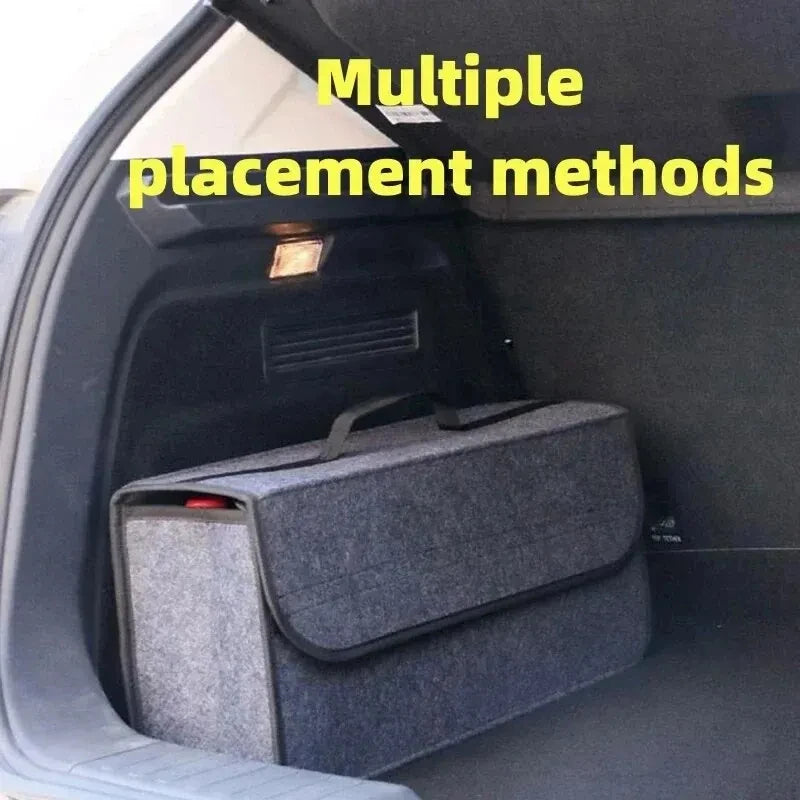 Car Trunk Organizer Soft Felt Storage Box Homefish Large Anti Slip Compartment Boot Storage Organizer Tool Car Storage Bag