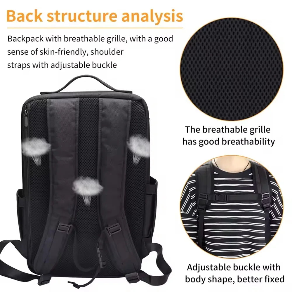 Makeup Travel Backpack with Sliding Large Cosmetic Storage Organizer Bag Trays Adjustable Dividers Partition Barber Tools Bag ﻿