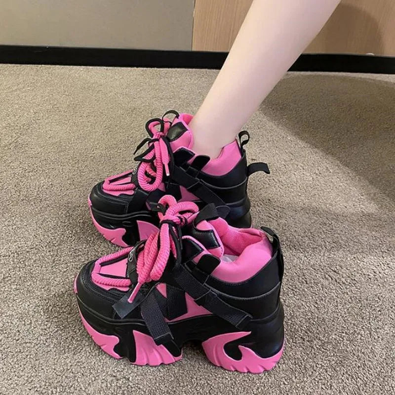 Women Sneakers Luxury Shoes 2024 Fashion Tennis Female Platform Woman-shoes Designer Trainers Thick Sole New Casual Lace-Up Shoe