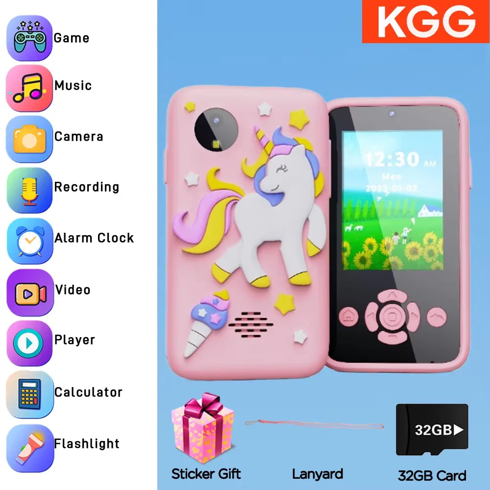 Kids Smart Phone Toy TouchScreen Unicorn Baby Mobile MP3 Music Player Digital Camera Educational Toys Girls Boys Birthday Gifts