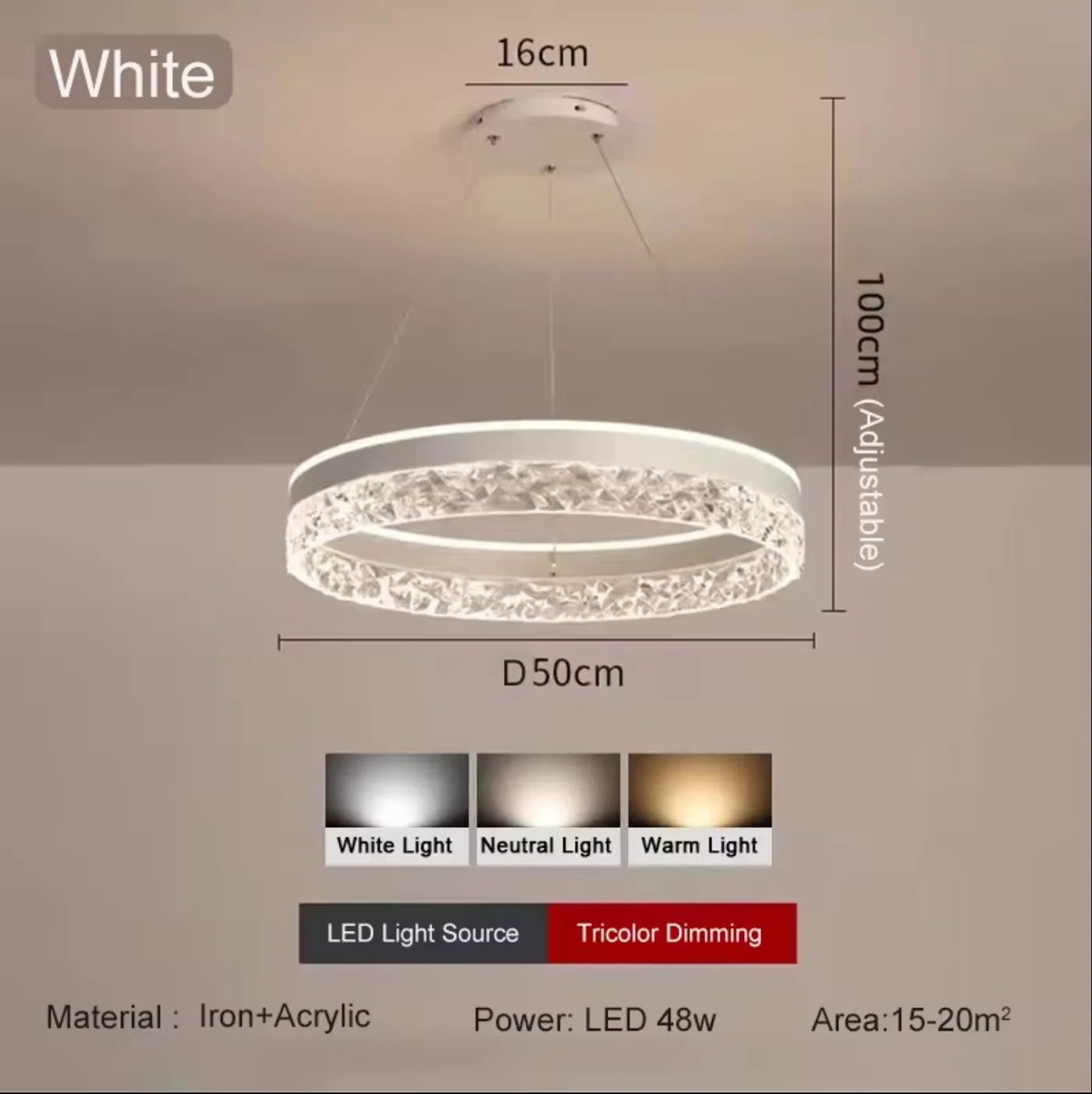 Simple Modern Ceiling Chandelier Adjustable Indoor Lighting High LED 3 Color for Living Room Dining Room Bedroom Decor Ornament