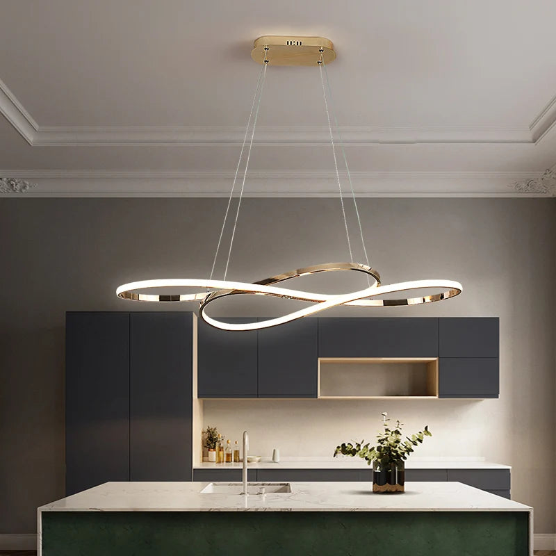 Nordic Simple LED Restaurant Pendant Lights Creative Light Luxury Dining Room Large Chandelier Modern Home Indoor Lighting Lamps