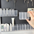 Wall Mounted 3Grids Organizer Mirror Cabinet Self-adhesive Small Objects Storage Box Eyebrow Pencil Lipstick Lip Glaze Organizer