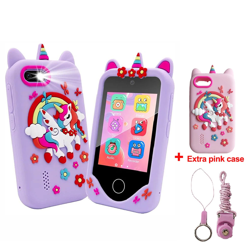 Kids Smart Phone Toy TouchScreen Unicorn Baby Mobile MP3 Music Player Digital Camera Educational Toys Girls Boys Birthday Gifts