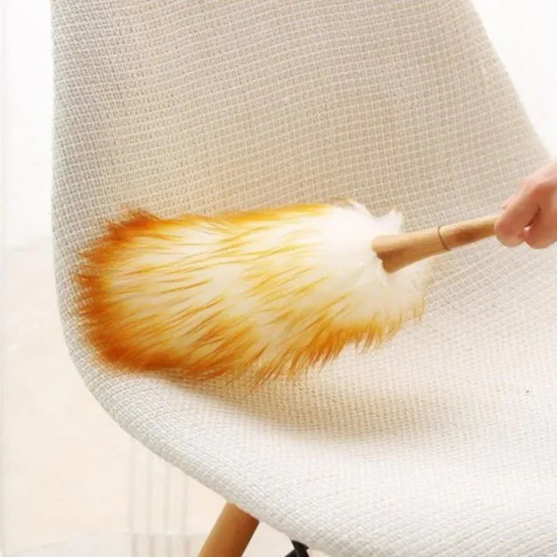 Anti-static yellow and grey wool duster brush，A good helper for home cleaning