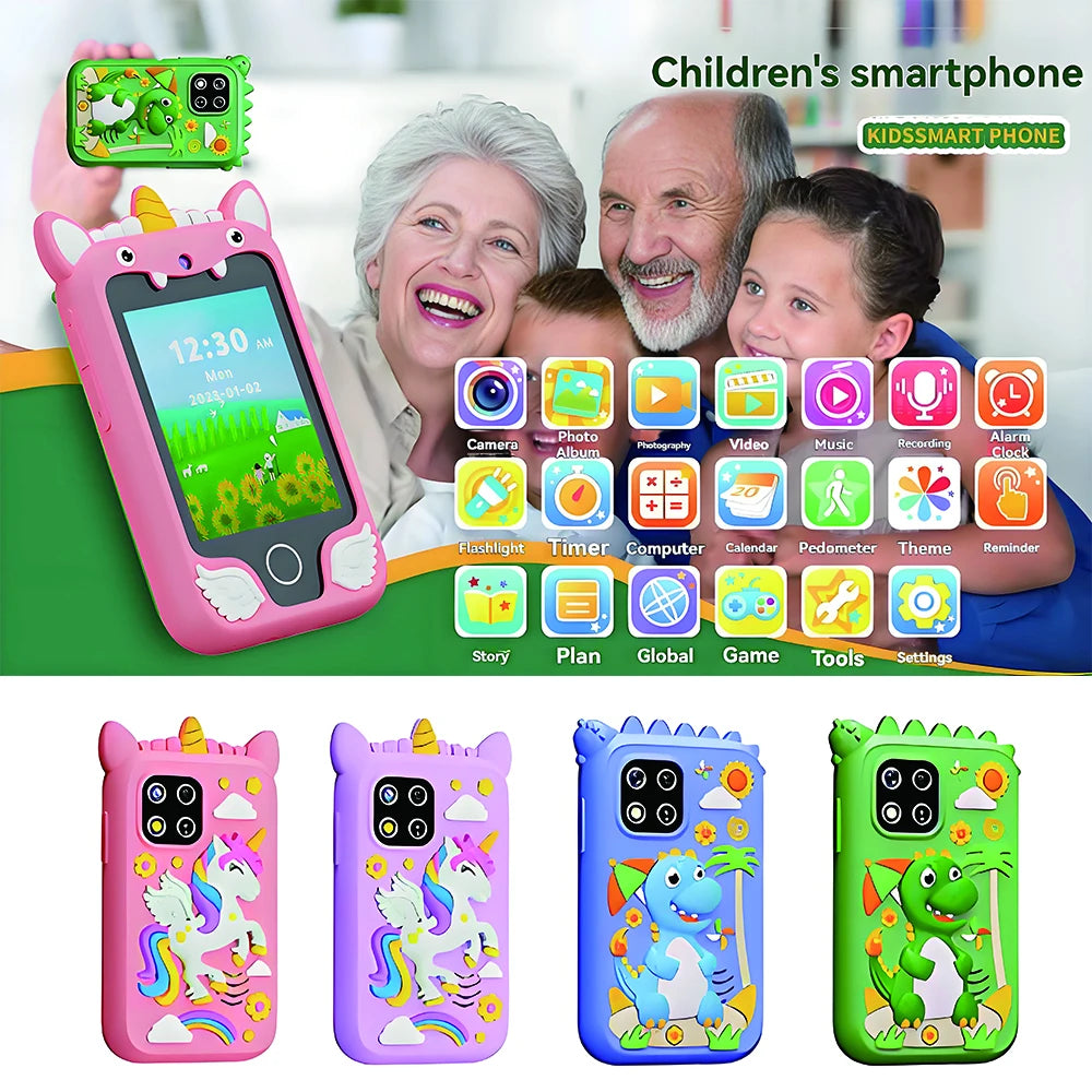 Kids Smart Phone Toy TouchScreen Unicorn Baby Mobile MP3 Music Player Digital Camera Educational Toys Girls Boys Birthday Gifts