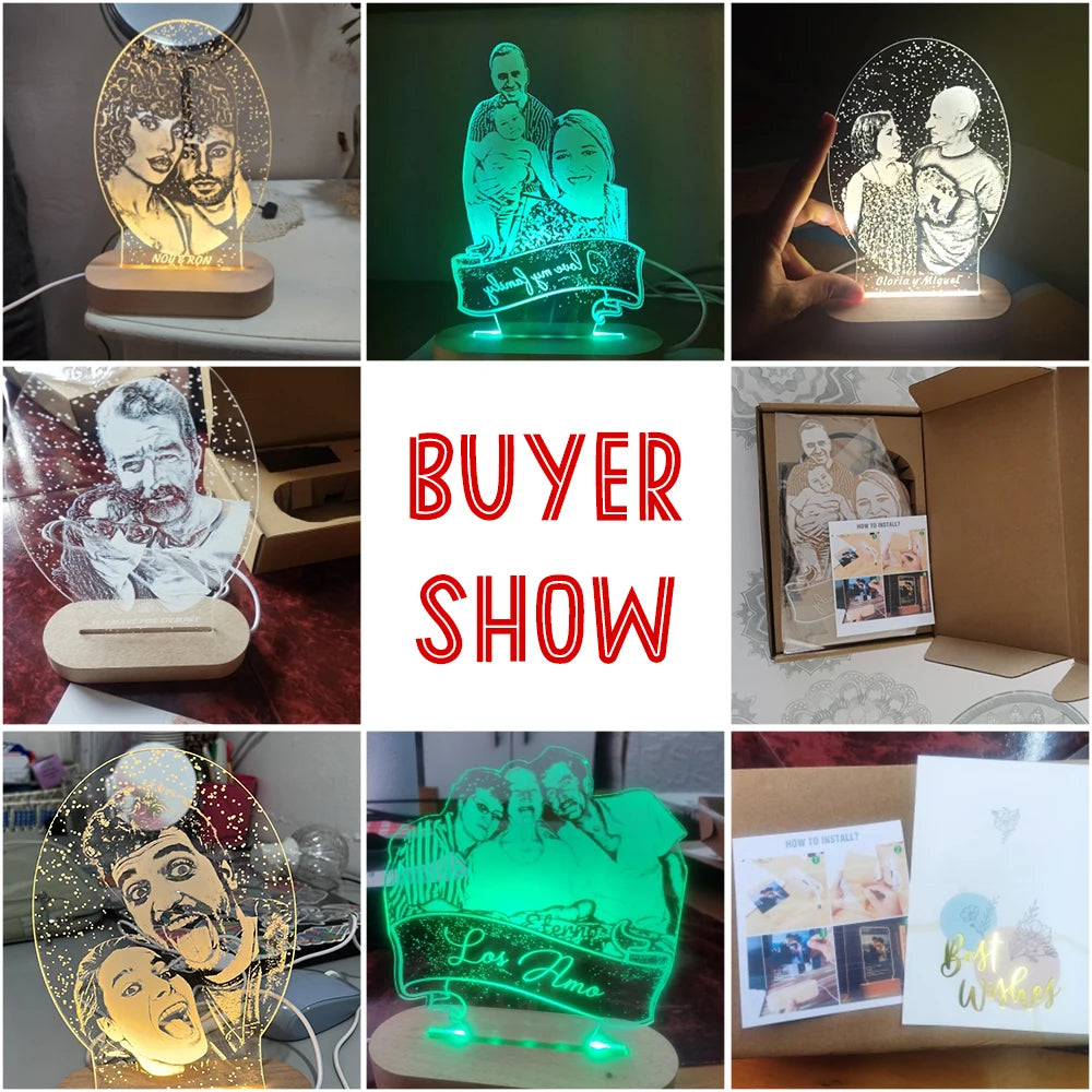 Personalized Photo Gift 3D Lamp Custom Photo Night Light For Wedding Birthday Anniversary Valentines day Personalized Gifts