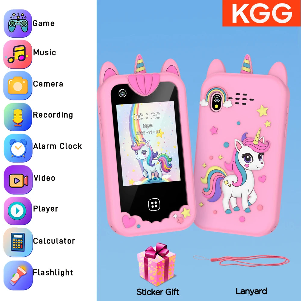Kids Smart Phone Toy TouchScreen Unicorn Baby Mobile MP3 Music Player Digital Camera Educational Toys Girls Boys Birthday Gifts