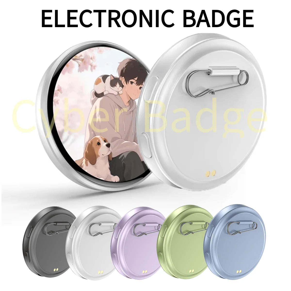 Smart Dynamic E-badge Electronic Badge Can Transfer Photos, GIFs, Animations, and Videos for Otaku Fans Gift