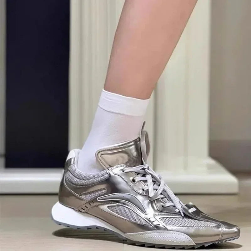 Hot Pointed Toe Women Ankle Boots Casual Sneakers Flats Woman Shoes New Fashion Trend Winter Lace Up Sport Luxury Zapatos Mujer