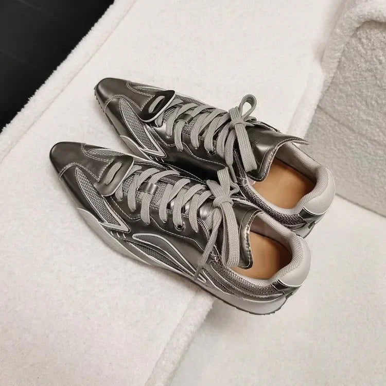 Hot Pointed Toe Women Ankle Boots Casual Sneakers Flats Woman Shoes New Fashion Trend Winter Lace Up Sport Luxury Zapatos Mujer