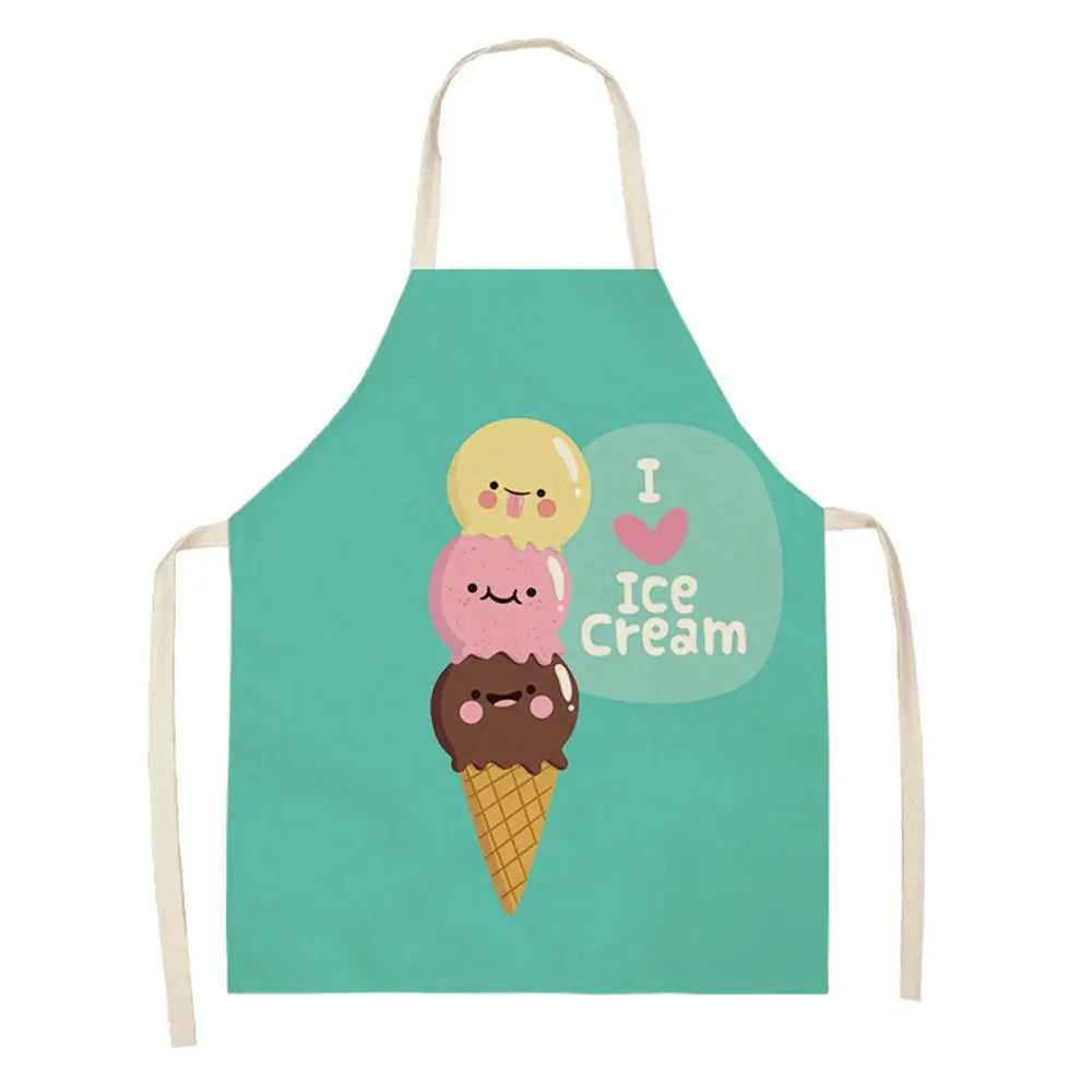 Cotton Linen Ice Cream Oil-proof Bibs Home Cleaning Tool Kitchen Apron Cooking